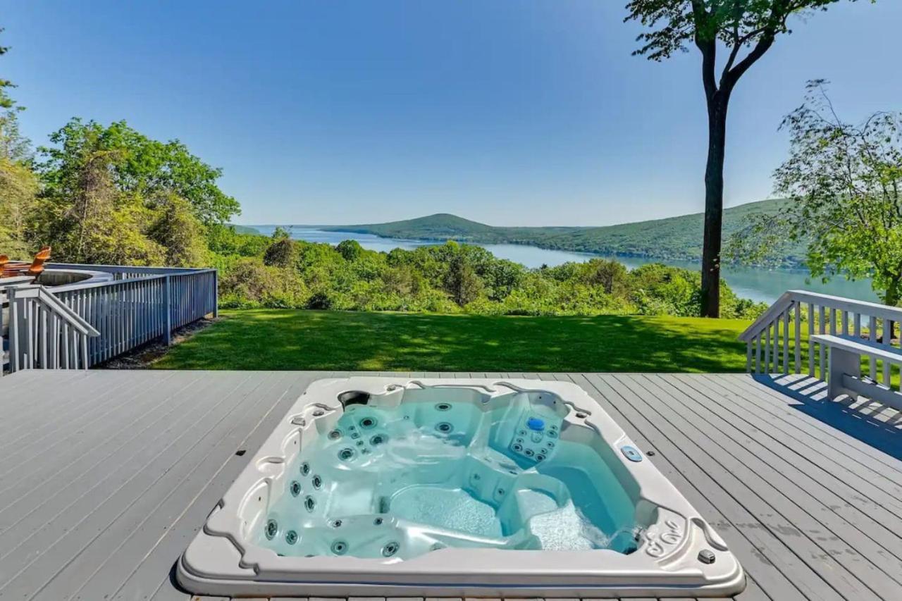 153) Hot Tub While Taking In Lake Front View Villa Naples Kültér fotó